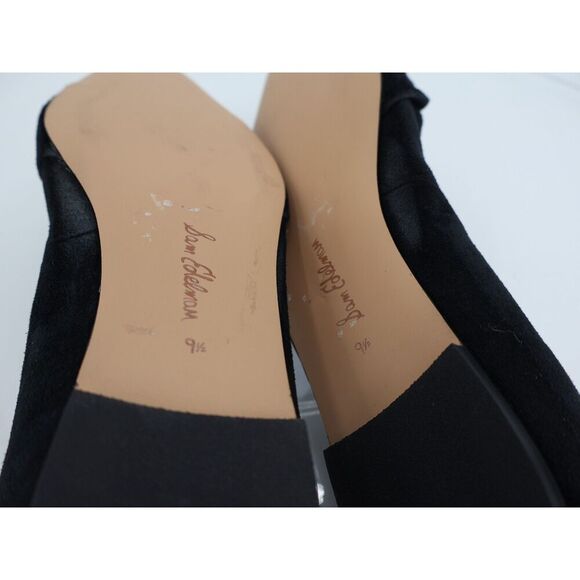 Sam Edelman Wheaton Ballet Flats Women 9.5 Black Suede Pointed Bow Slip On Comfy - Picture 8 of 10